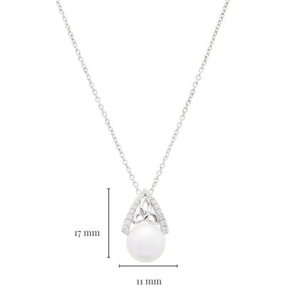 Sterling Silver Intricate Pearl Trinity Knot Pendant