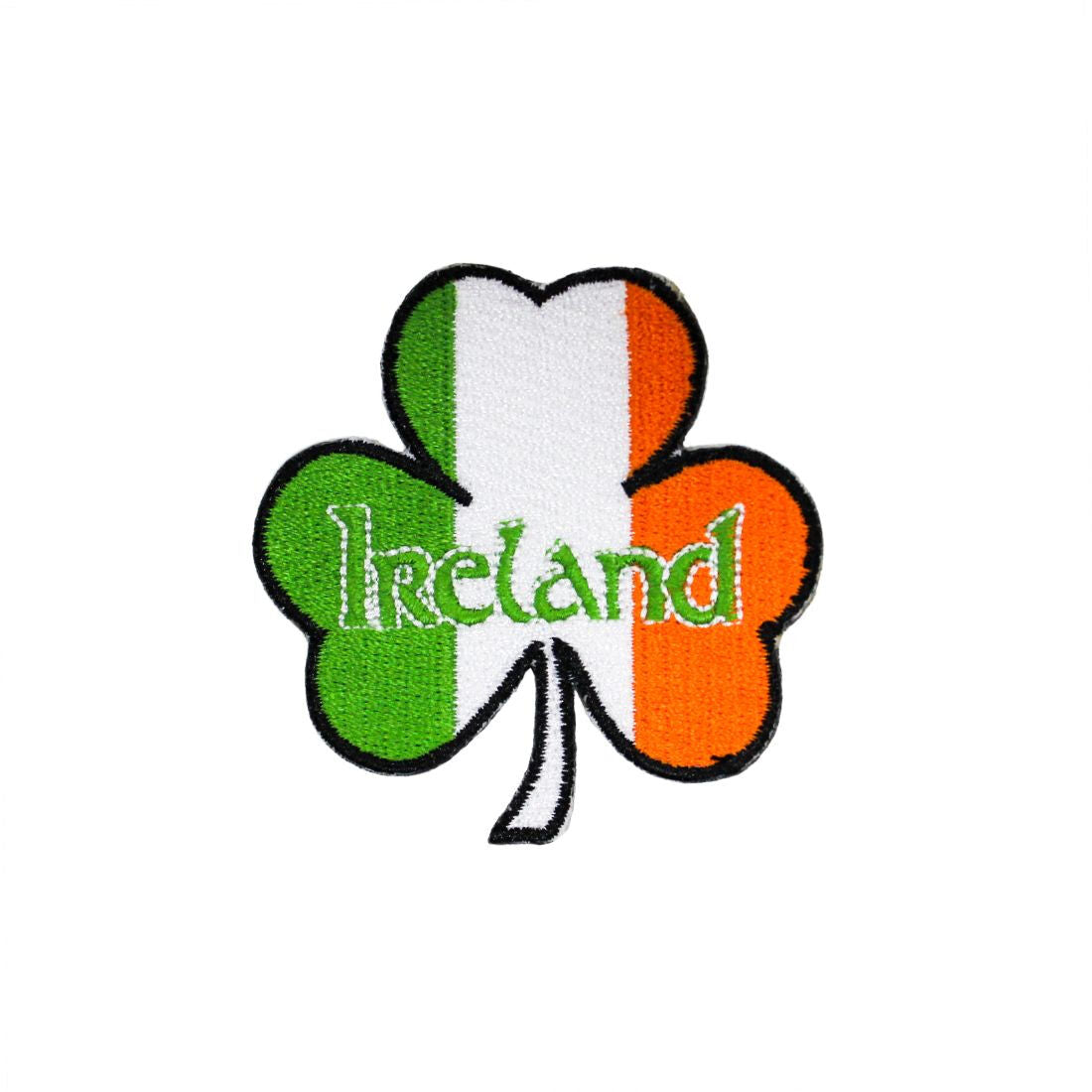 Ireland Flag Print Tricolour Designed Patch In Shamrock Shape 