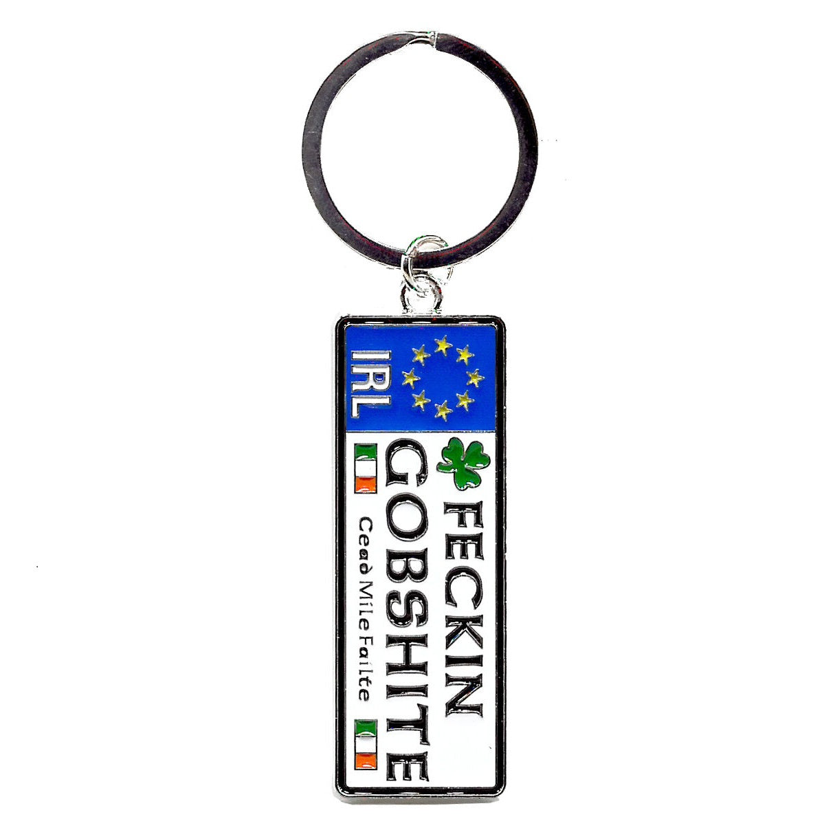 Irish Designed Ireland Reg Plate Keychain With Gobshite Text