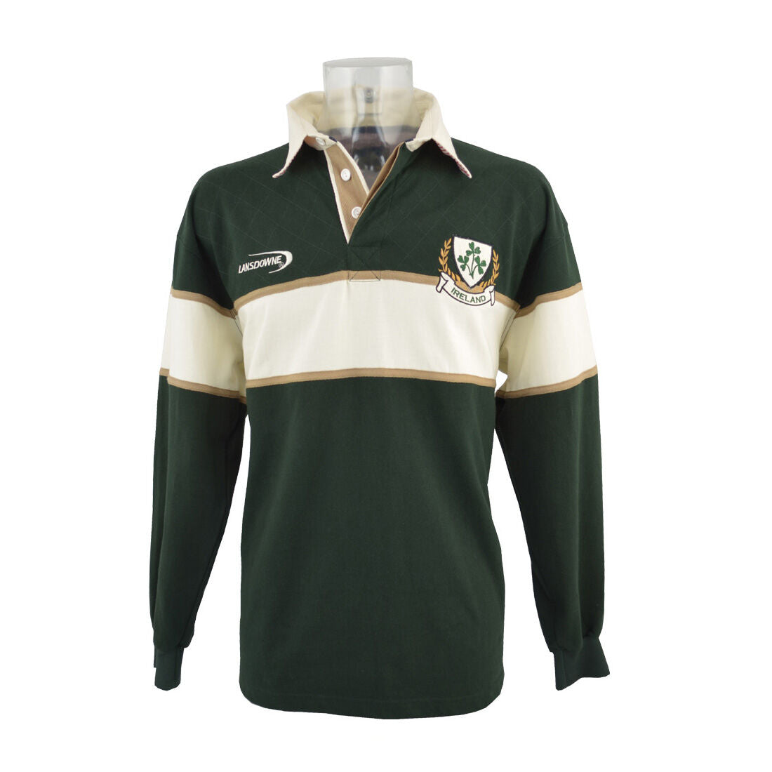 Ireland Striped Long Sleeve Rugby Shirt Bottle Natural