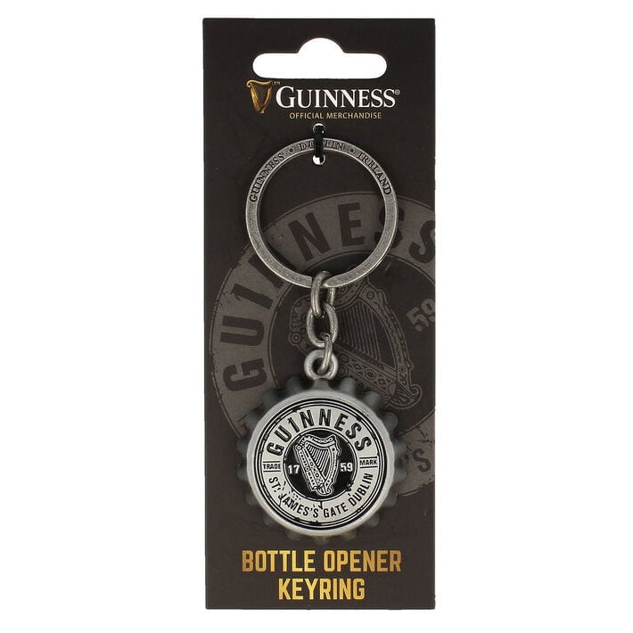 Guinness Bottle Cap Bottle Opener Keyring