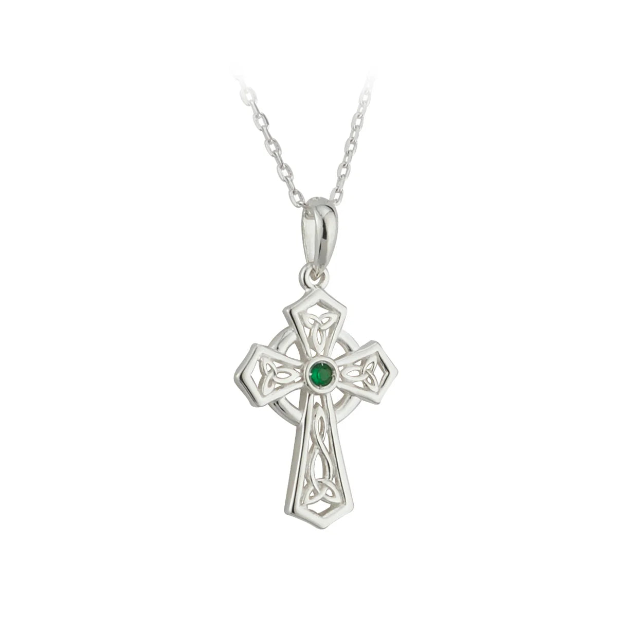 Silver Celtic Cross Trinity Knot Pendant