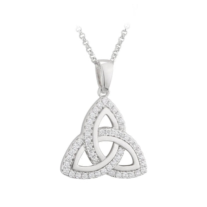 Silver CZ Trinity Knot Pendant