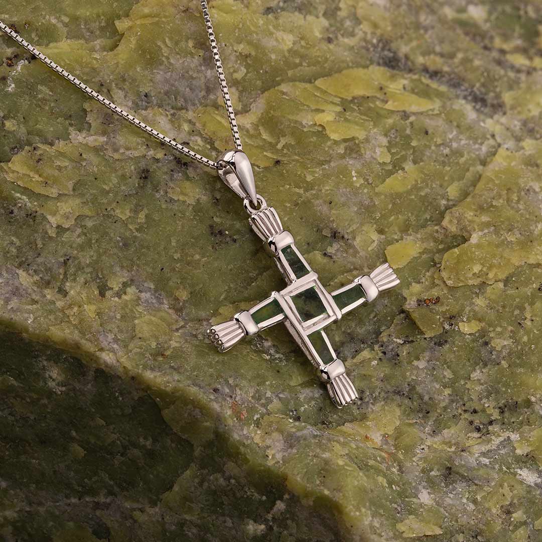 Connemara Marble St Brigids Cross Necklace