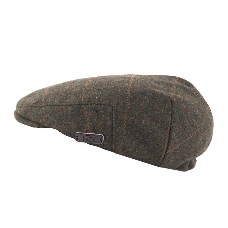 Kid's Tweed Flat Cap Green Check