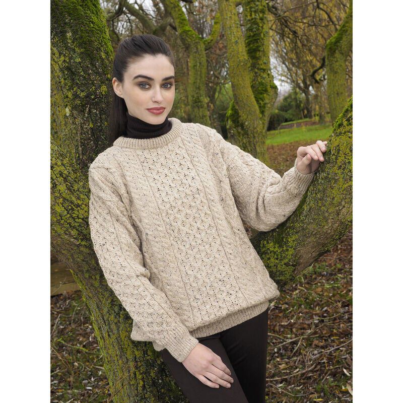 Pure Wool Crew Neck Sweater - Fleck