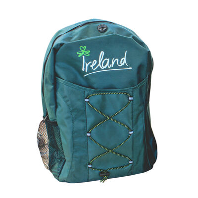 Green Backpack With Ireland Design  Expandable Ropes For More Storage