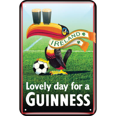 Guinness Iconic Toucan With Football Metal Sign