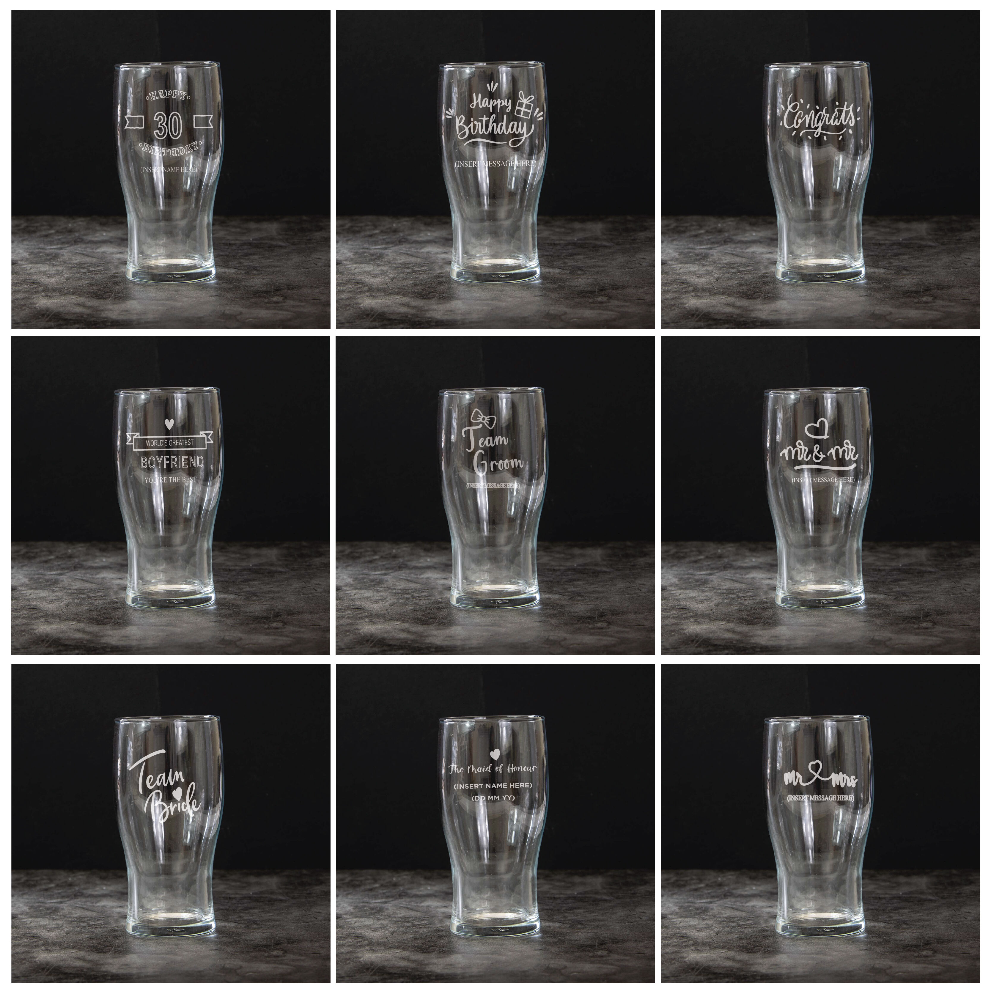 Guinness Engraved Pint Glass happy Father's Day Includes Premium Gift Box 