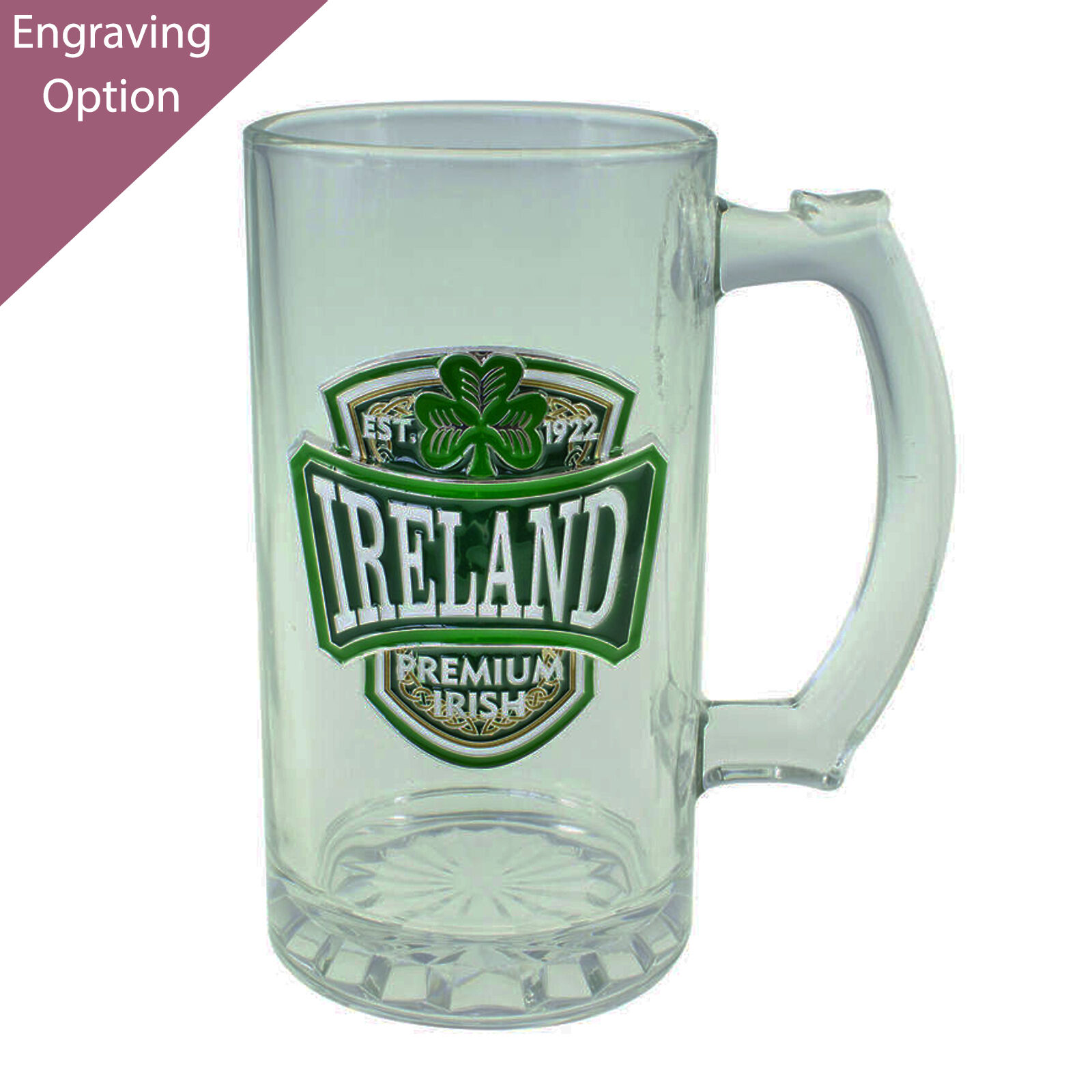Glass: Guinness Logo Tankard, Green - Celtic Heritage