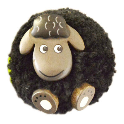 Fluffy Sheep Magnet - Black