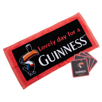 Guinness Gilroy Bar Towel & Coaster Set