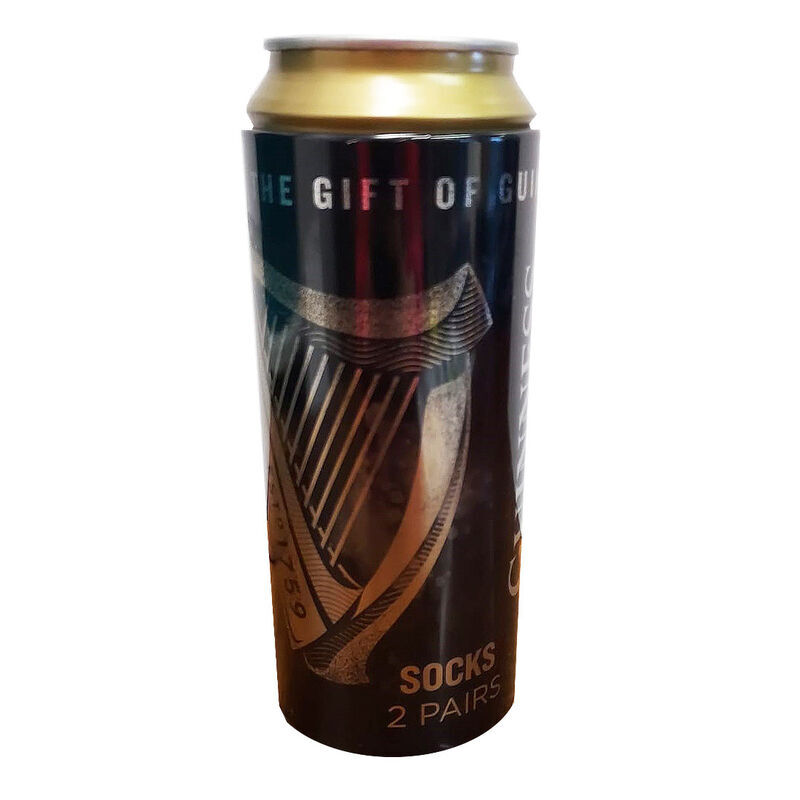 Guinness Harp Designed 2 Pack Socks In Guinness Can