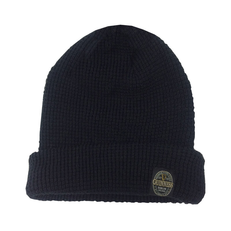 Buy Guinness Label Knitted Beanie Turnup Hat Made By Recycled Plastic ...