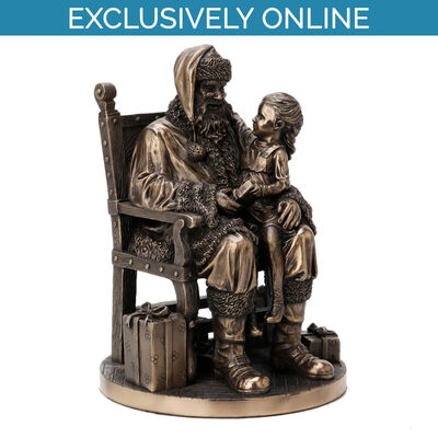 Visit To Santa Claus Bronze Statuette Home Christmas Decoration