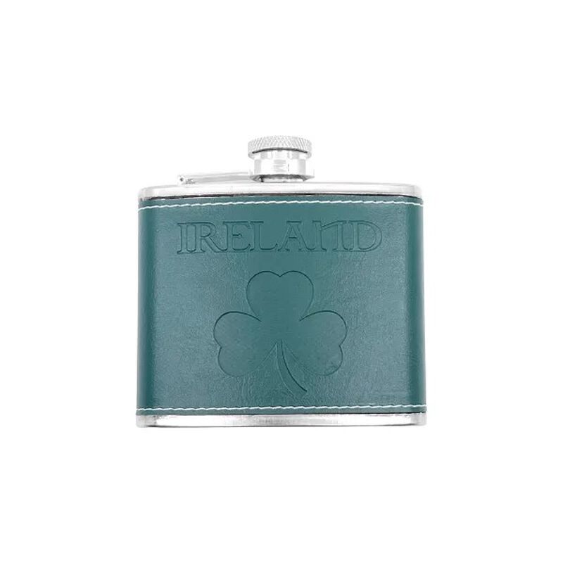 Green Embossed Ireland Flask