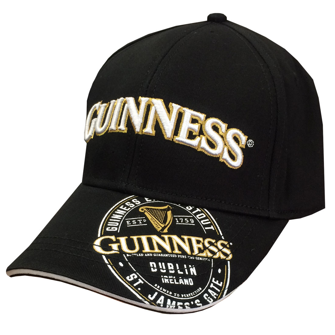 Guinness Hat- sold Black With Gold Print- New