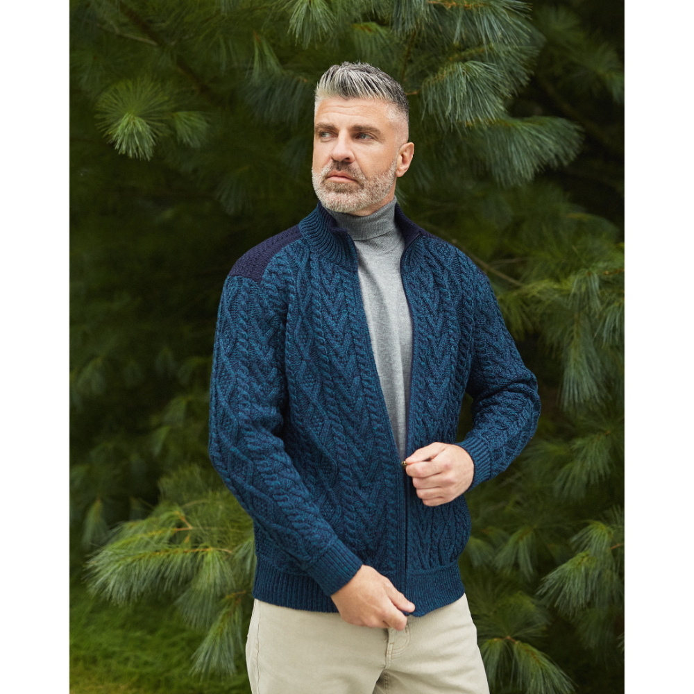 Men's Shawl Collar Cardigan ~ Aran Craft Irish Sweater