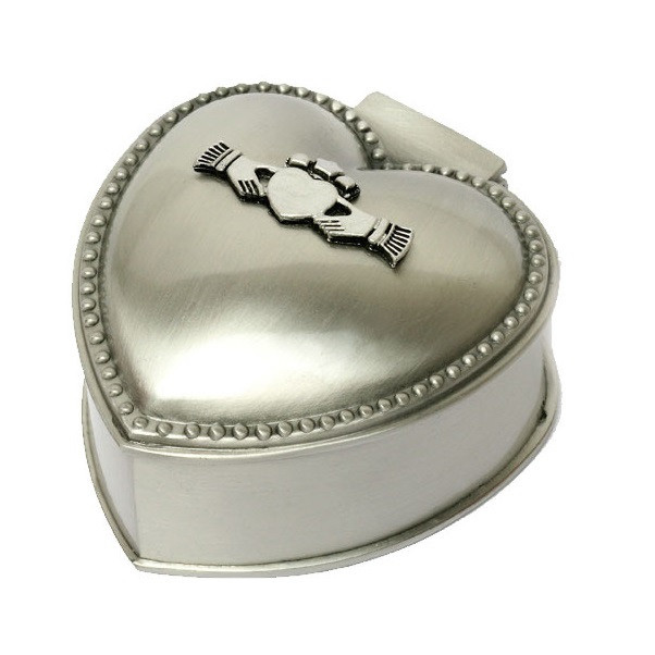 Heart Shaped Ring Box With Claddagh Pattern