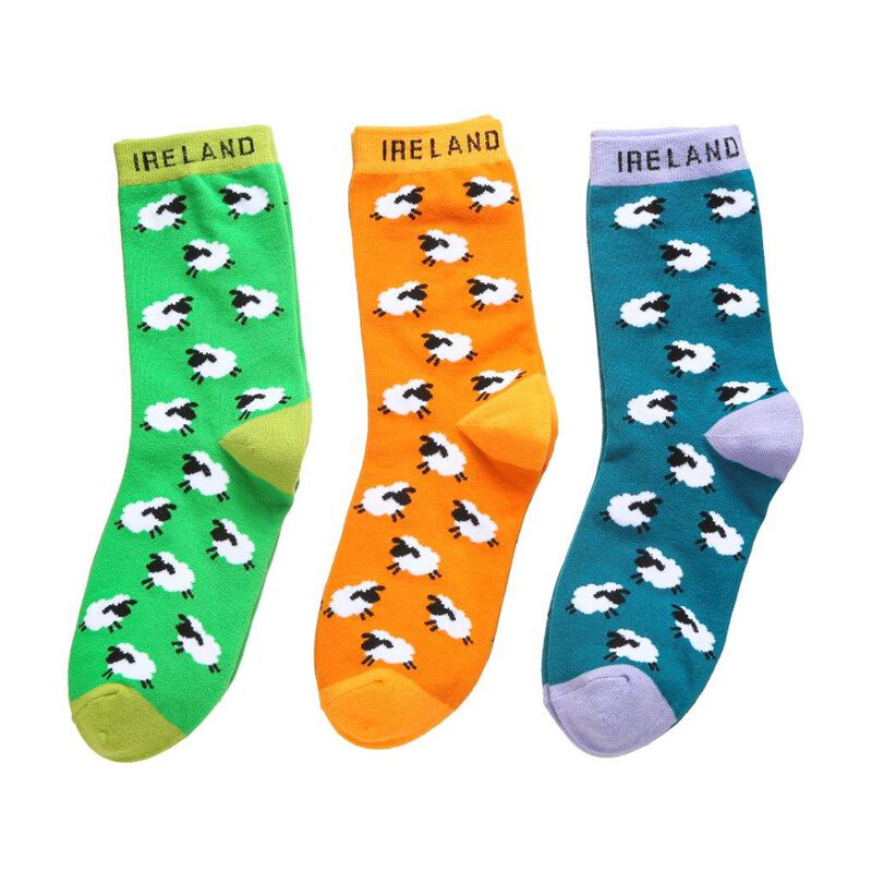 Ireland Multi-colored Sheep Socks 3 Pack