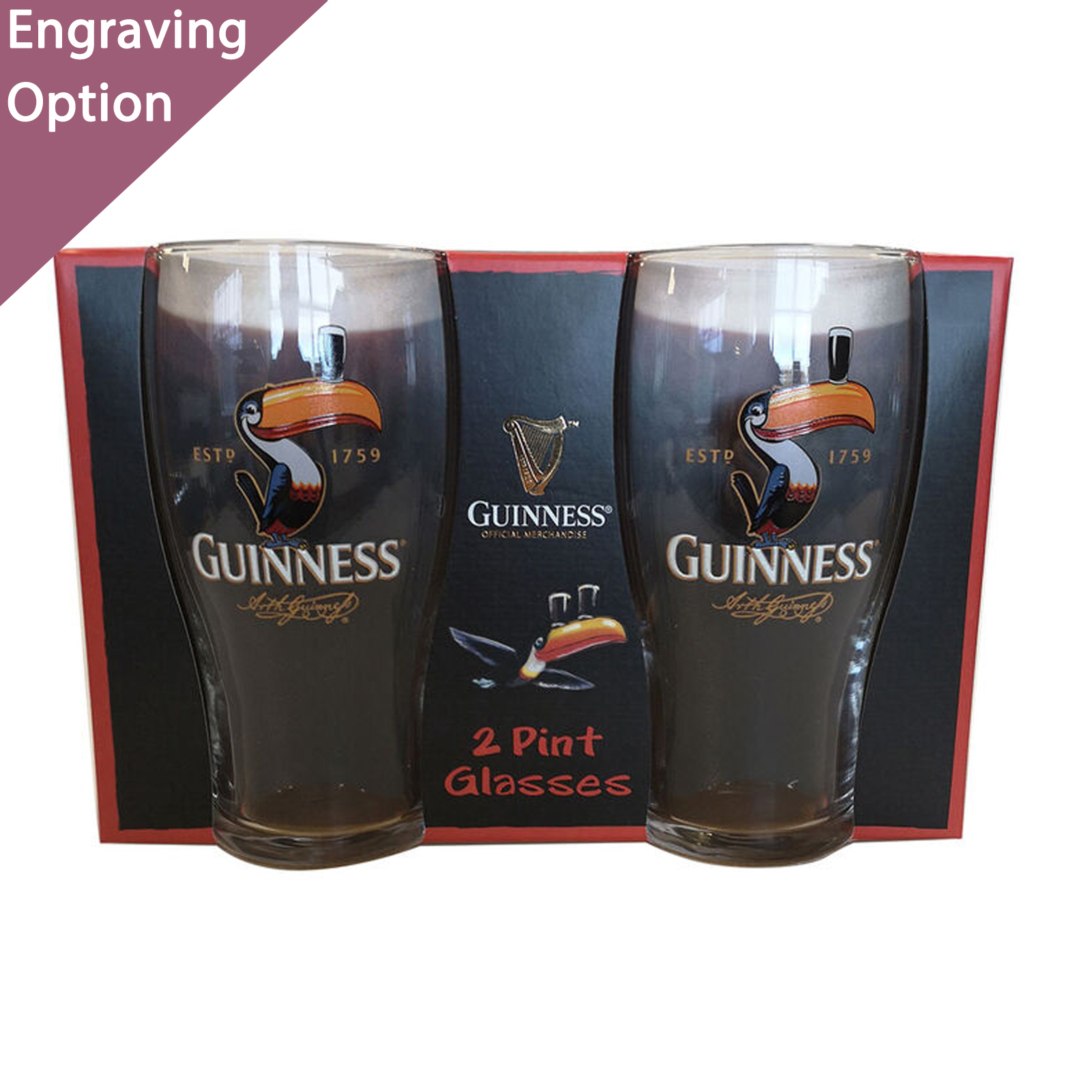 Guinness Toucan Christmas Pint Glass